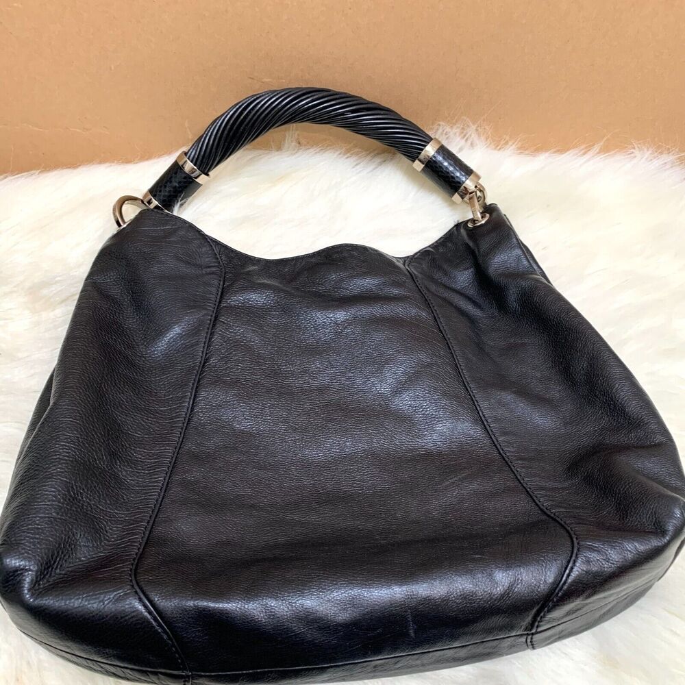 MICHAEL KORS COLLECTION Soft Black Leather TONNE Hobo - Picture 10 of 15